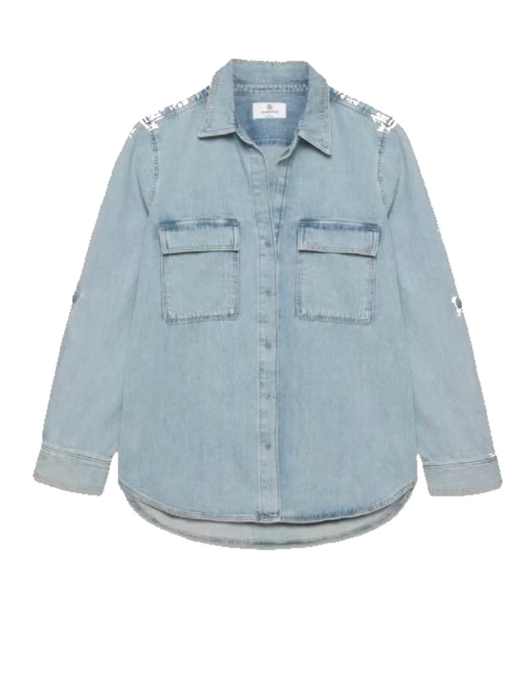 Babaton Light Blue Denim Button-Down Shirt